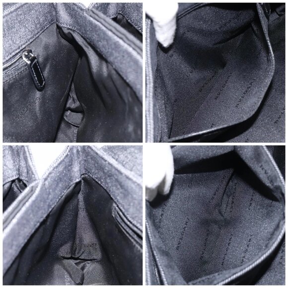 BVLGARI Logo Mania Shoulder Bag Canvas Black Silver - Picture 15 of 16